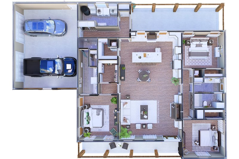 Dream House Plan - Floor Plan - Main Floor 2 for Farmhouse House Plan #44-311 - 3 bed, 2 bath