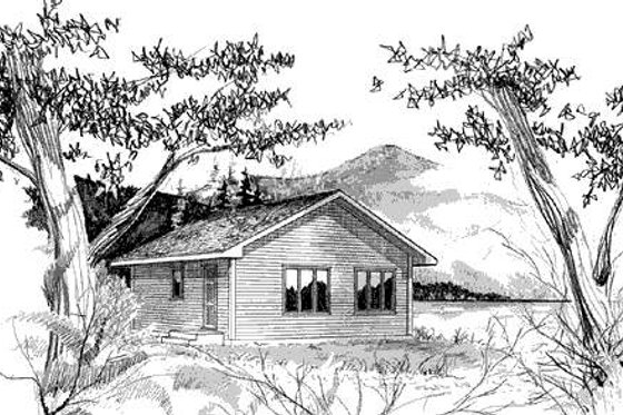 Exterior - Front Elevation for Traditional House Plan #409-1115 - 1 bed, 1 bath