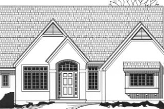 Exterior - Front Elevation for Ranch House Plan #67-776 - 3 bed, 3 bath