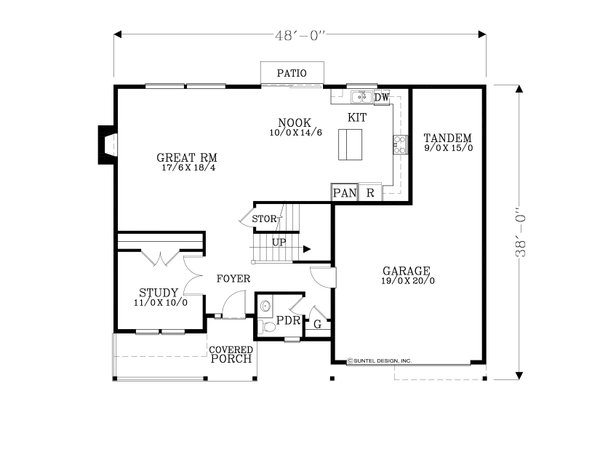 Dream House Plan - Craftsman Floor Plan - Main Floor Plan #53-759