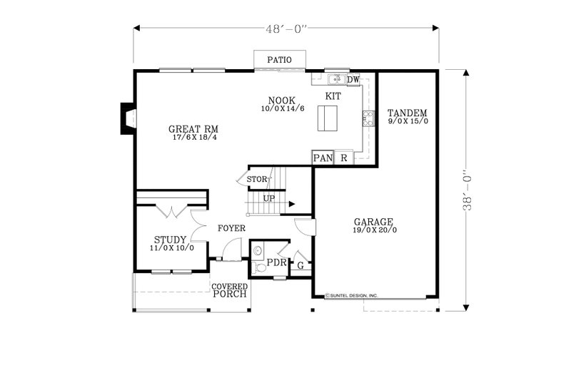 Home Plan - Floor Plan - Main Floor for Craftsman House Plan #53-759 - 5 bed, 2.5 bath