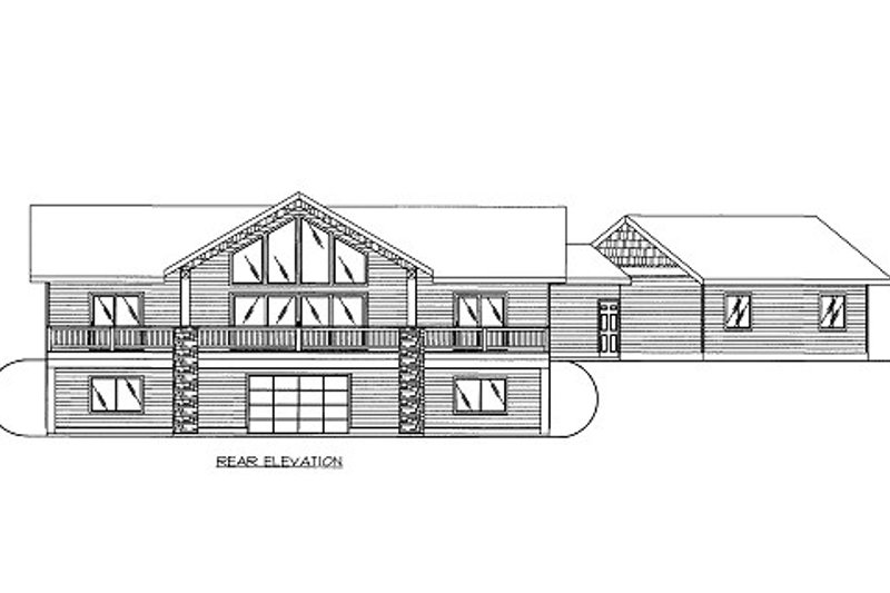 House Plan Design - Exterior - Rear Elevation for Bungalow House Plan #117-745 - 2 bed, 2 bath