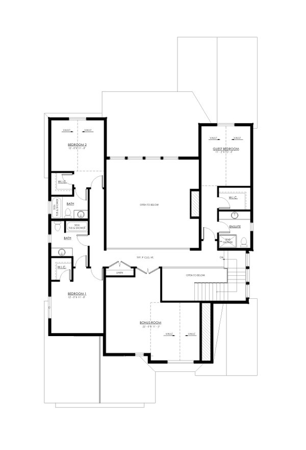 Farmhouse Floor Plan - Upper Floor Plan #1114-21