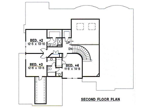 European Floor Plan - Upper Floor Plan #67-700