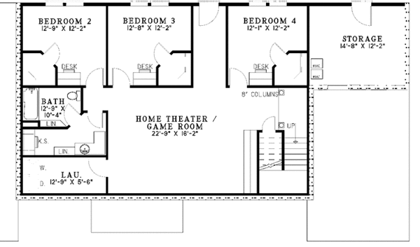 House Plan Design - Contemporary Floor Plan - Lower Floor Plan #17-3120