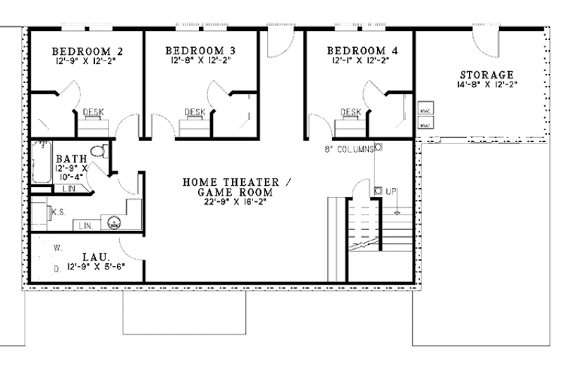 Dream House Plan - Floor Plan - Lower Floor for Contemporary House Plan #17-3120 - 4 bed, 2.5 bath