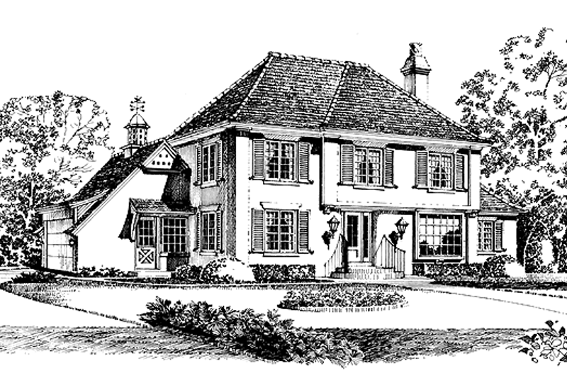 Architectural House Design - European Exterior - Front Elevation Plan #1016-32