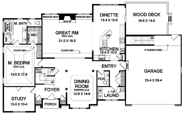 Home Plan - Traditional Floor Plan - Main Floor Plan #328-336
