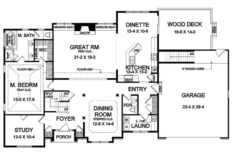 Home Plan - Floor Plan - Main Floor for Traditional House Plan #328-336 - 4 bed, 3 bath