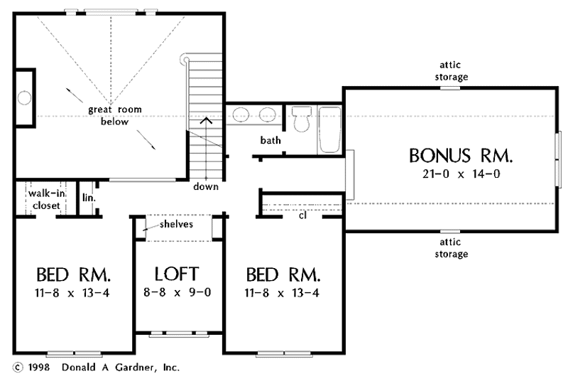 Home Plan - Floor Plan - Upper Floor for Country House Plan #929-430 - 4 bed, 3 bath