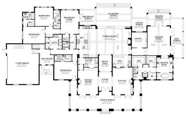 Colonial Floor Plan - Main Floor Plan #1058-222