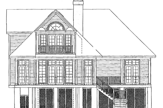 Exterior - Rear Elevation for Country House Plan #929-370 - 3 bed, 2 bath