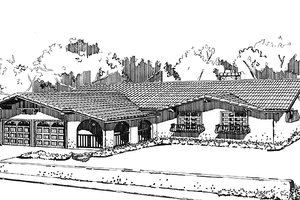 Home Plan - Exterior - Front Elevation for Mediterranean House Plan #320-1298 - 3 bed, 2.5 bath