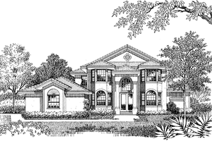 Dream House Plan - Exterior - Front Elevation for Mediterranean House Plan #417-499 - 4 bed, 3.5 bath
