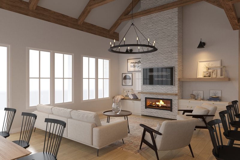Home Plan - Interior - Family Room 1 for Farmhouse House Plan #23-2768 - 4 bed, 3 bath