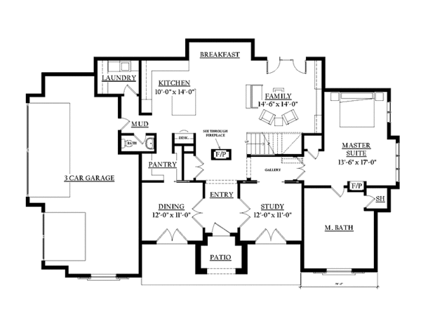 Architectural House Design - Country Floor Plan - Main Floor Plan #937-32