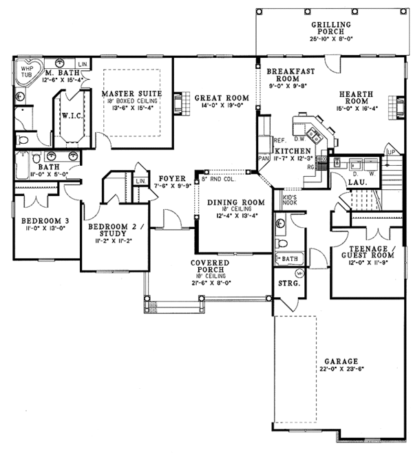 House Design - Country Floor Plan - Main Floor Plan #17-3118