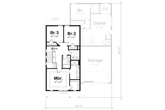 Floor Plan - Upper Floor for Traditional House Plan #20-2441 - 4 bed, 3.5 bath