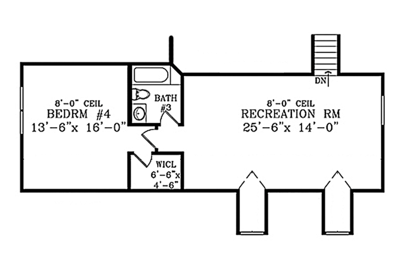 Home Plan - Floor Plan - Upper Floor for Colonial House Plan #314-282 - 4 bed, 3 bath