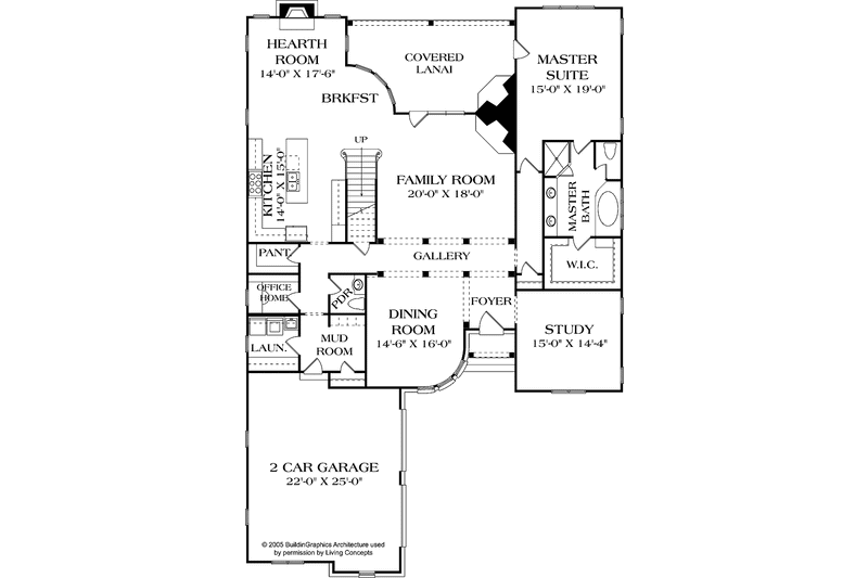 Dream House Plan - Floor Plan - Main Floor for European House Plan #453-585 - 4 bed, 4.5 bath