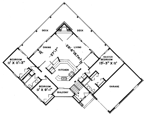 Home Plan - Contemporary Floor Plan - Main Floor Plan #47-672