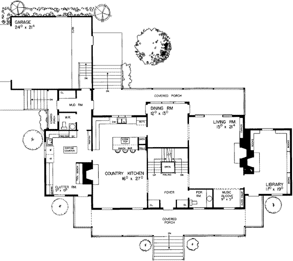 House Plan Design - Colonial Floor Plan - Main Floor Plan #72-182