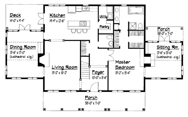 Dream House Plan - Victorian Floor Plan - Main Floor Plan #1051-21
