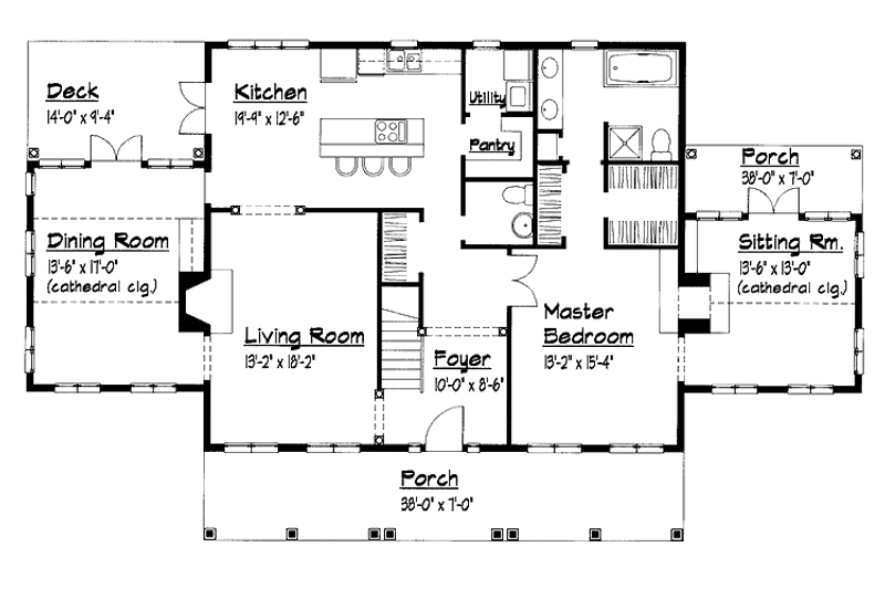 Home Plan - Floor Plan - Main Floor for Victorian House Plan #1051-21 - 3 bed, 2.5 bath