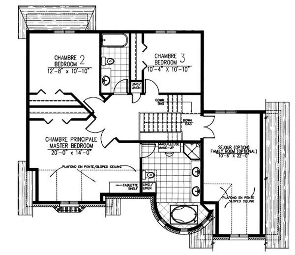 European Floor Plan - Upper Floor Plan #138-336