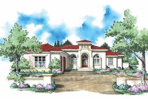 Architectural House Design - Mediterranean Exterior - Front Elevation Plan #930-309