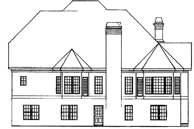 Home Plan - Exterior - Rear Elevation for European House Plan #927-77 - 4 bed, 3.5 bath