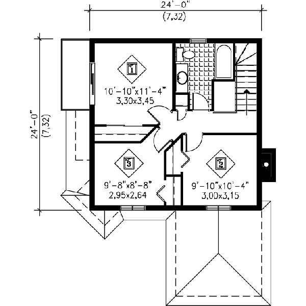Modern Floor Plan - Upper Floor Plan #25-2295