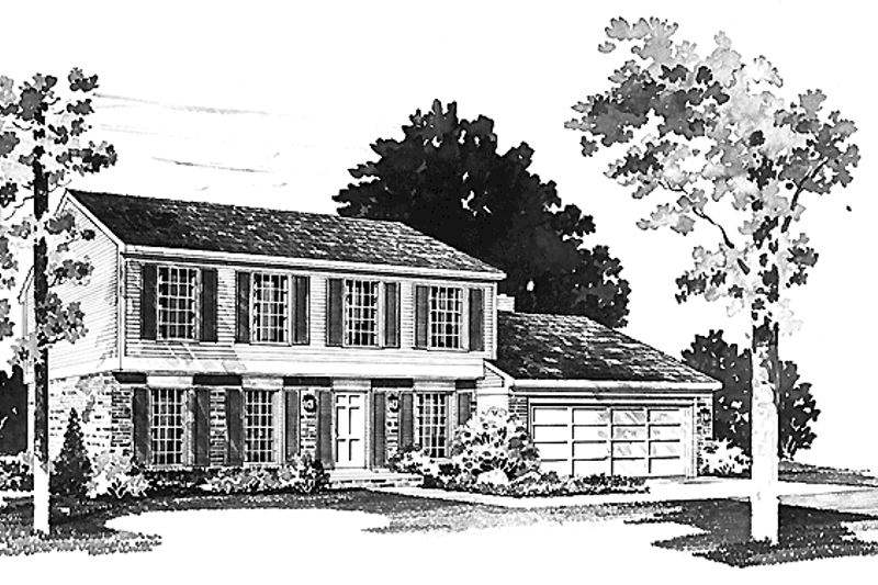 Home Plan - Colonial Exterior - Front Elevation Plan #72-705