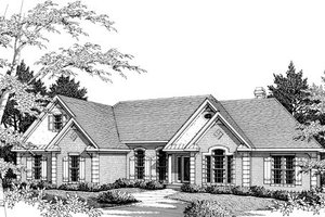 Southern Exterior - Front Elevation Plan #56-176