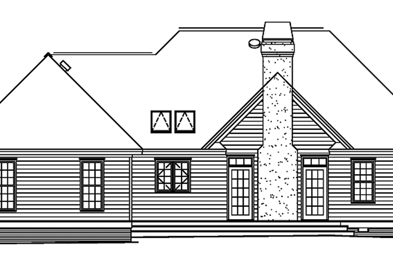 Dream House Plan - Exterior - Rear Elevation for Ranch House Plan #929-202 - 3 bed, 2 bath