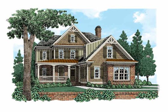 Exterior - Front Elevation 3 for European House Plan #927-518 - 4 bed, 3 bath