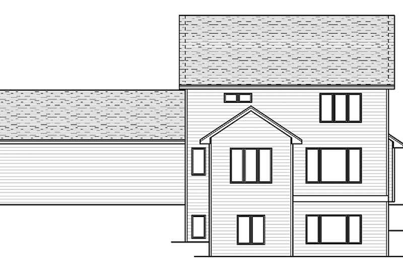 House Blueprint - Exterior - Rear Elevation for European House Plan #51-619 - 4 bed, 2.5 bath