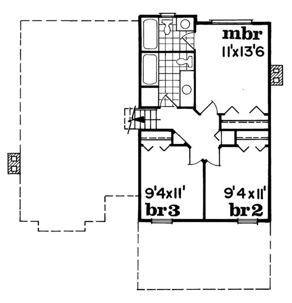 House Plan Design - Contemporary Floor Plan - Upper Floor Plan #47-992