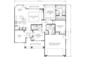 Floor Plan - Main Floor for Modern House Plan #24-216 - 4 bed, 2 bath