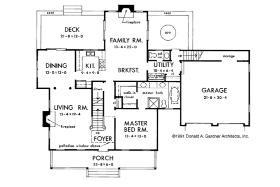 Floor Plan - Main Floor for Country House Plan #929-109 - 3 bed, 2.5 bath