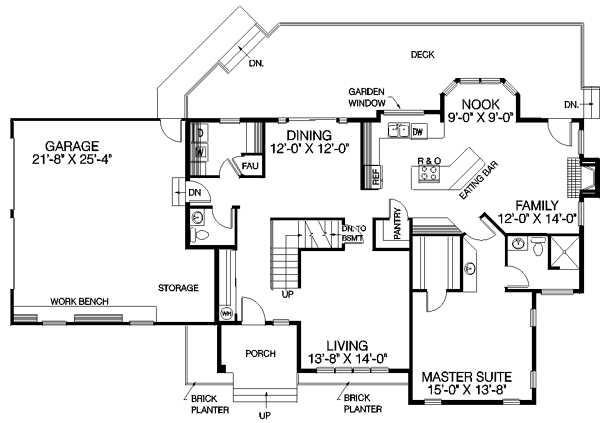Home Plan - Traditional Floor Plan - Main Floor Plan #60-168
