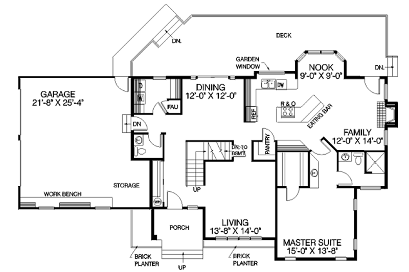 Home Plan - Floor Plan - Main Floor for Traditional House Plan #60-168 - 3 bed, 2.5 bath