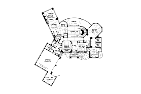 Floor Plan - Main Floor for European House Plan #929-892 - 4 bed, 4 bath