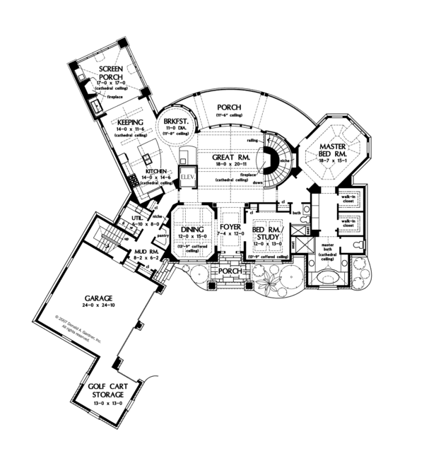 House Plan Design - European Floor Plan - Main Floor Plan #929-892