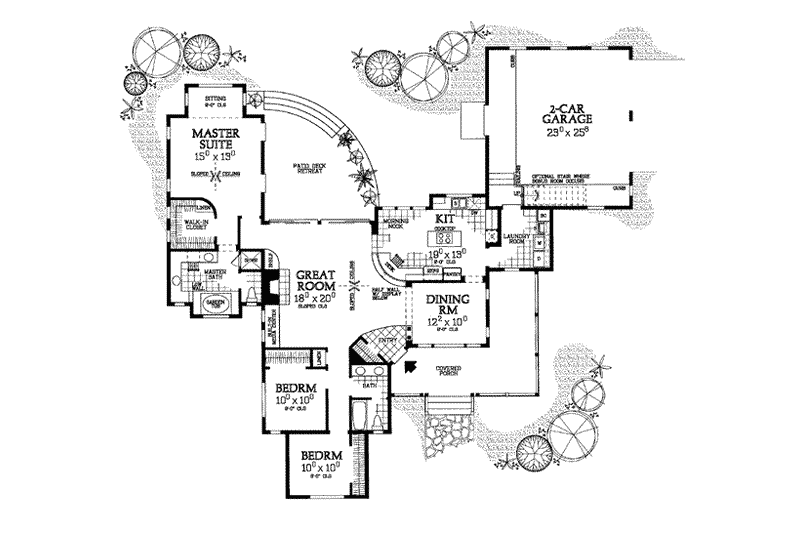 Dream House Plan - Floor Plan - Main Floor for Country House Plan #72-122 - 3 bed, 2 bath