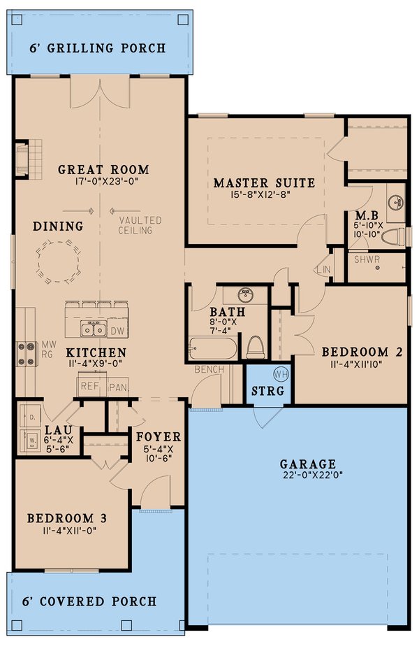 House Plan Design - Cottage Floor Plan - Main Floor Plan #923-246