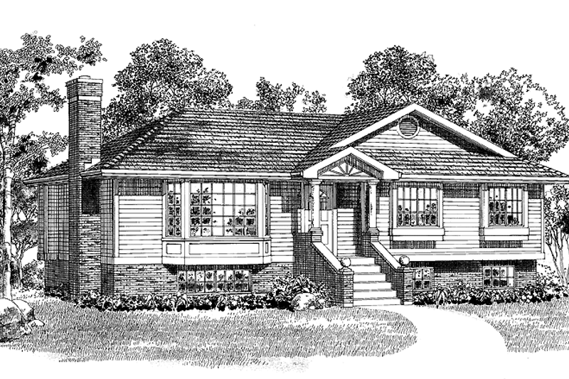 House Blueprint - Traditional Exterior - Front Elevation Plan #47-780