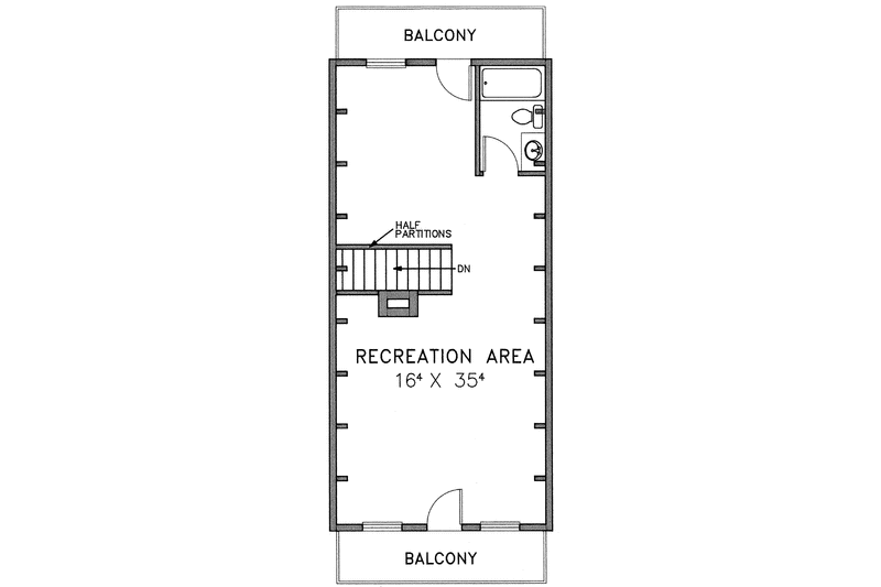 Home Plan - Floor Plan - Upper Floor for Contemporary House Plan #60-706 - 1 bed, 1 bath