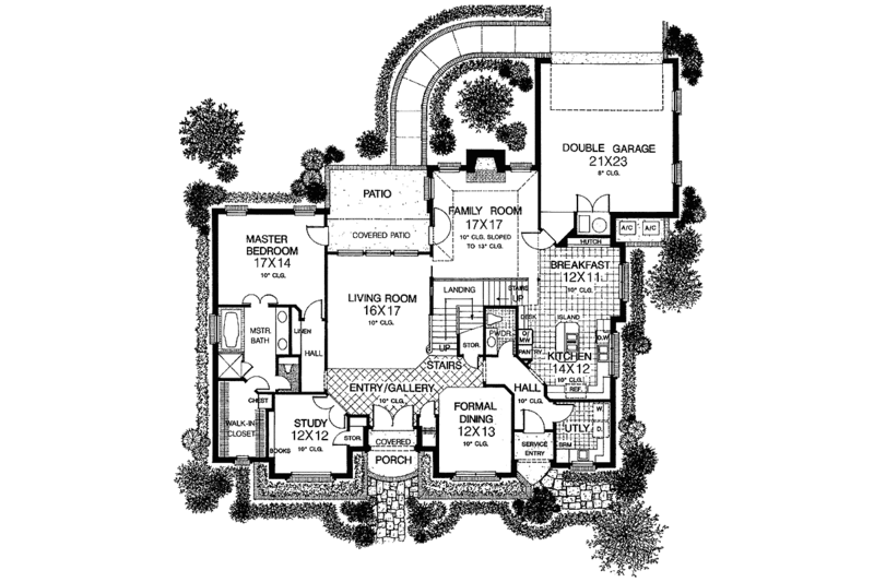 Dream House Plan - Floor Plan - Main Floor for Country House Plan #310-1053 - 4 bed, 3.5 bath