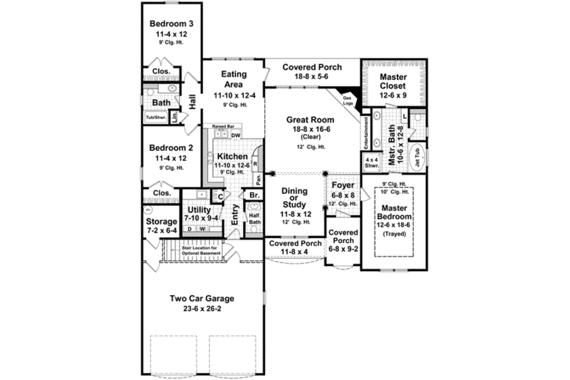 Home Plan - Floor Plan - Main Floor for Traditional House Plan #21-179 - 3 bed, 2.5 bath
